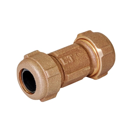 Coupling Fitting With Packing Nut, Brass, 3 Length 1-1/4Compression